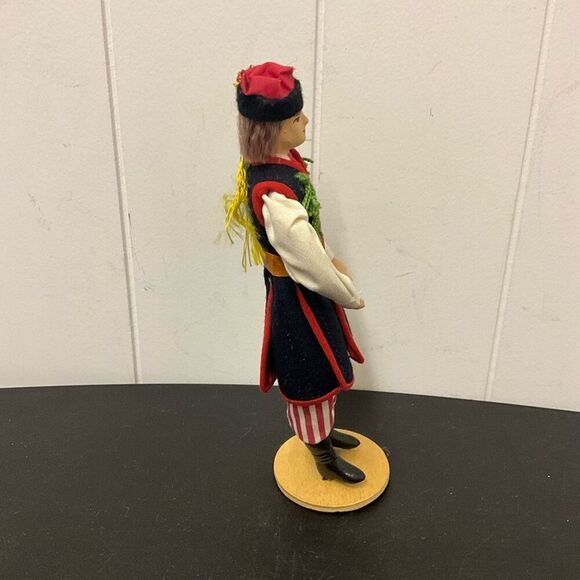 Vintage Handmade 8" Tall Handmade Plastic Doll Man With Clothing and stand - Picture 5 of 11